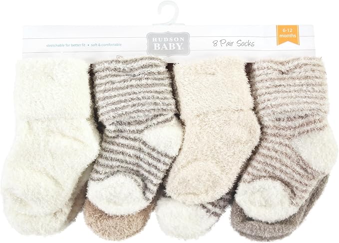 Hudson Baby Baby 8-pack Cotton Rich Newborn and Terry Socks - Image 2