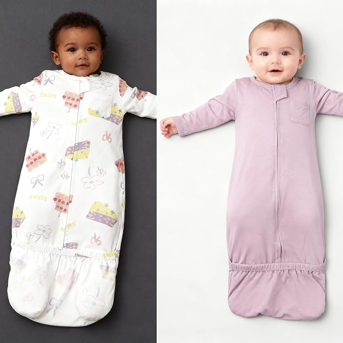 Aablexema Baby Nightgowns Rayon of Bamboo 2-way Zipper - Image 7