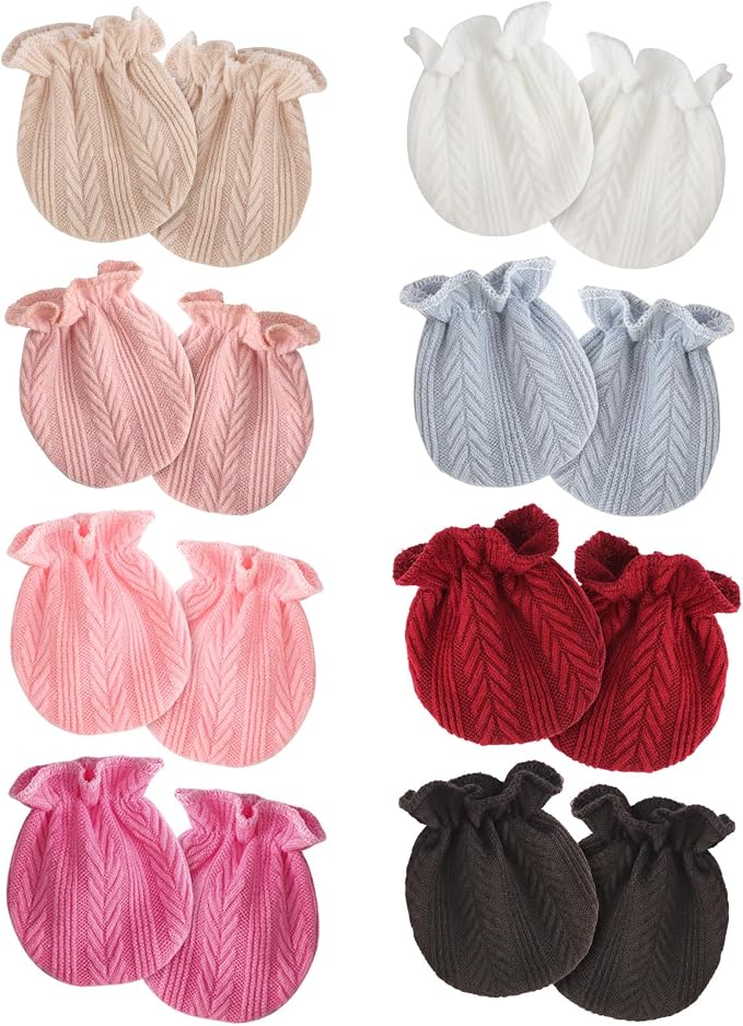 AQOKKA Newborn Baby Mittens No Scratch Cotton Elastic Wrist Gloves Infant by AQOKKA