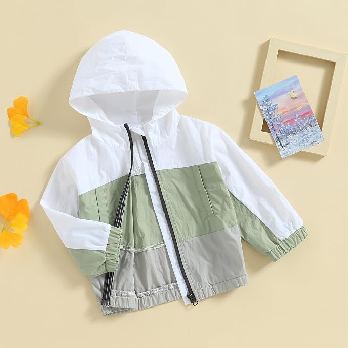 Toddler Windbreaker Jacket Baby Girl Hooded Zip Up Sweatshirt Winter Jacket - Image 3
