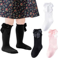 Baby Knee High Socks Infant Toddler Bow Ruffled Cotton Long Socks Stockings by Miniangel