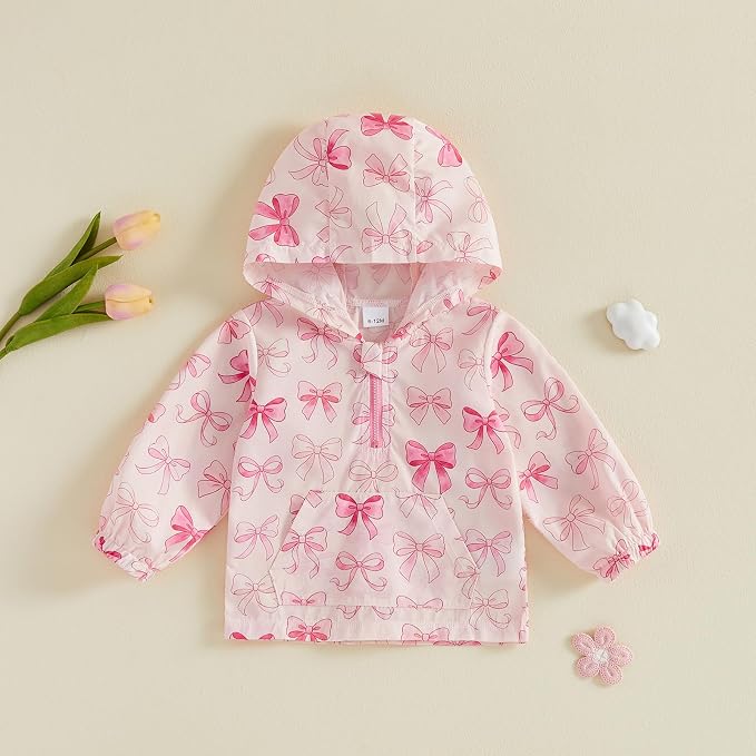 Toddler Windbreaker Jacket Baby Girl Hooded Zip Up Sweatshirt Winter Jacket - Image 3