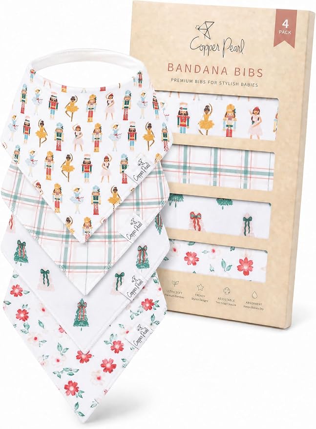 Copper Pearl Baby Bibs 4 Pack & 6 Pack, Bandana Drool Bibs by CopperPearl