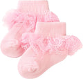 Methee ​Baby Girls Ruffle Socks, Infant Girls Double Lace Frilly Socks Newborn by Methee