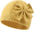 JANGANNSA Winter Warm Knitted Baby Hat for Girls Cotton Lined Infant Toddler Hat Autumn Cute Bow Classic Girls Beanie 0-6Y