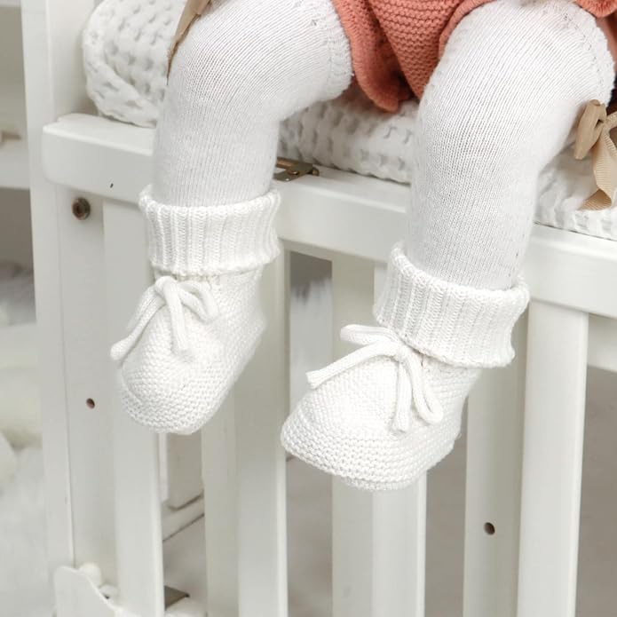 Hadetoto Baby Booties Cotton Newborn Boys Girls Shoes Knit Socks | Cozy Warm - Image 2