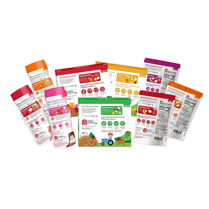 Once Upon a Farm Organic Baby & Toddler Snack Sampler, Puffs, Coconut Melts, Tractor Wheels, Made with Real Fruit & Veggies, No Added Sugar, Non-GMO, 9 Count