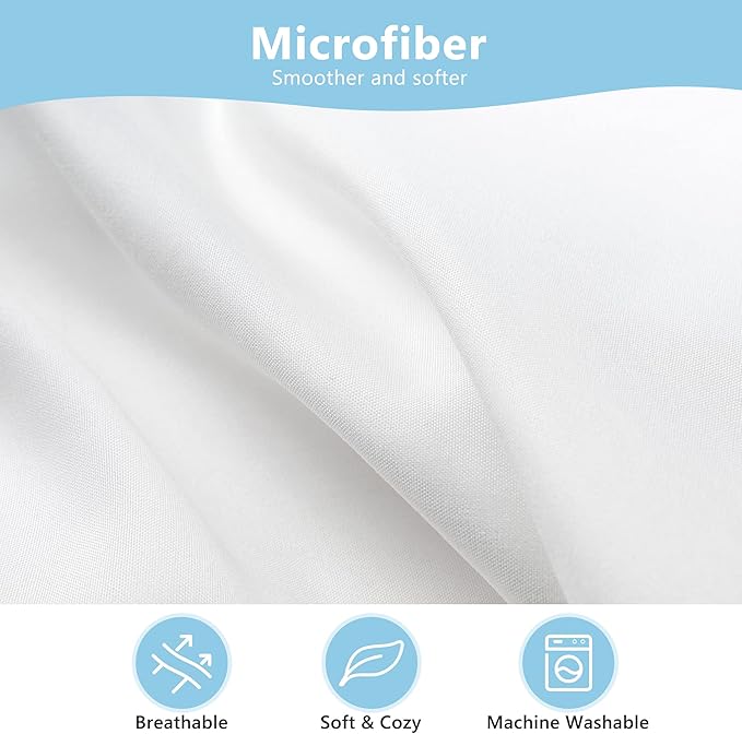 TILLYOU Toddler Pillowcase 2 Pack with Zipper,Silky Soft Microfiber 13" x 18" Kids Travel Pillow Cases,White