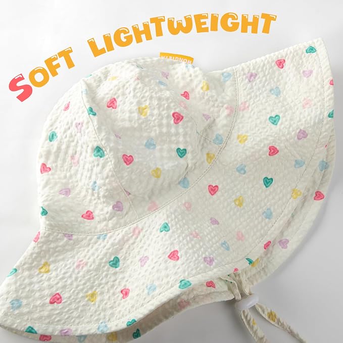 HONGTEYA Baby Sun Hat Wide Brim Adjustable Toddler Beach Bucket Hat | Soft - Image 5
