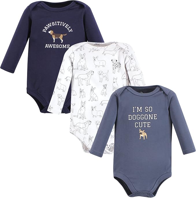 Hudson Baby baby-boys Cotton Long-sleeve Bodysuits 3-pack by HudsonBaby