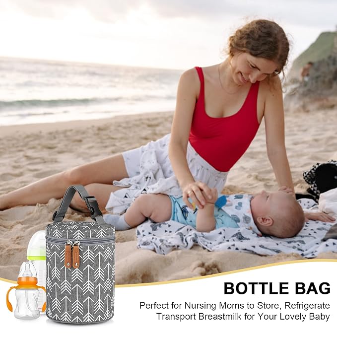 Accmor Breastmilk Cooler Bag, Insulated Baby Bottle Cooler Tote Bags for Nursing Mom Daycare
