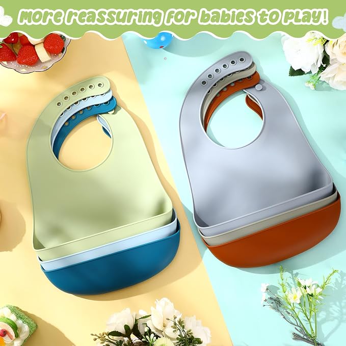Mepase Silicone Bibs for Baby Waterproof Silicone Bib | Soft Food-grade Material - Image 6