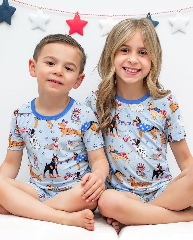 babee Reshinee Bamboo Viscose Toddler Boys Pajamas Set, Short Sleeve Kids - Image 6
