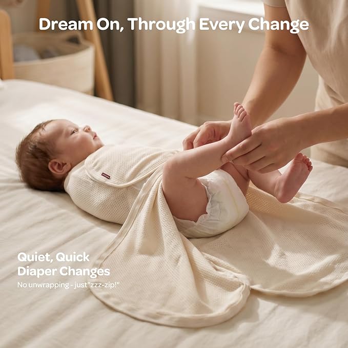 Momcozy Airflow Baby Swaddle, 100% Cotton Lightweight & Ultra Breathable | Ideal - Image 7