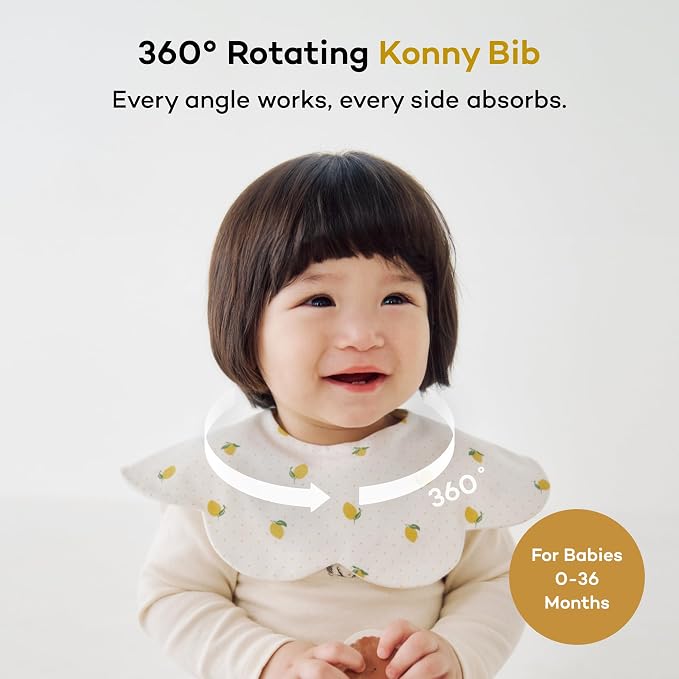 Konny Baby Bib 3/5/7-Pack Set, 360 ​​° Rotate, Soft and Absorbent Drooling - Image 2