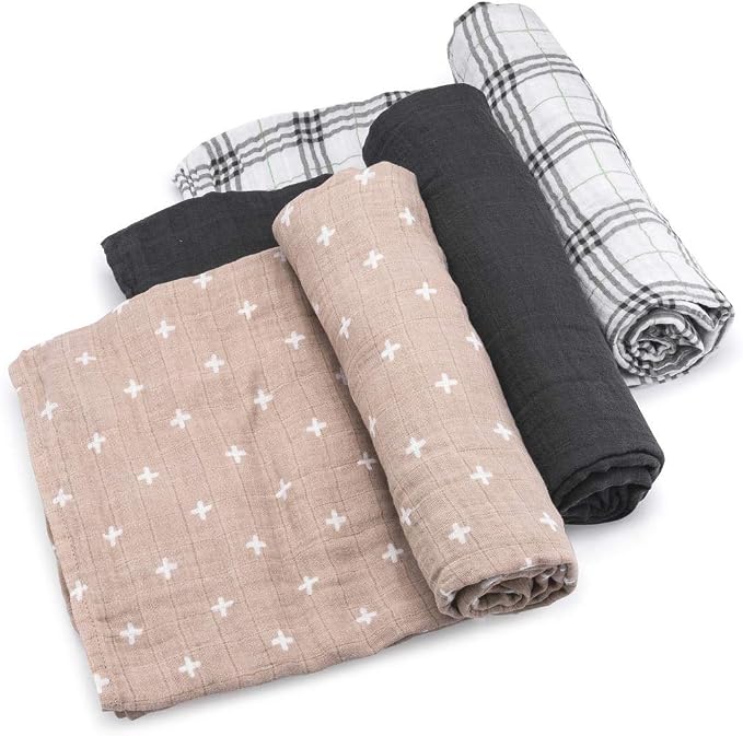 Parker Baby Co. Soft Muslin Baby Swaddle Blankets, 3 Pack by ParkerBabyCo