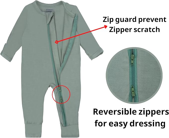GUISBY Baby Rayon Footless Snug Sleepers, 2-Way Zip Footless Pajamas 3-Pack | - Image 5