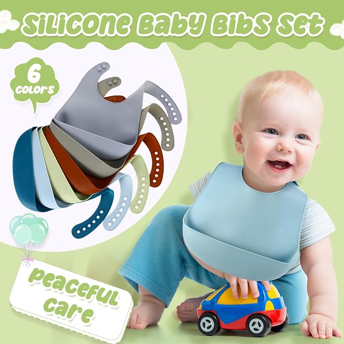 Mepase Silicone Bibs for Baby Waterproof Silicone Bib | Soft Food-grade Material - Image 4