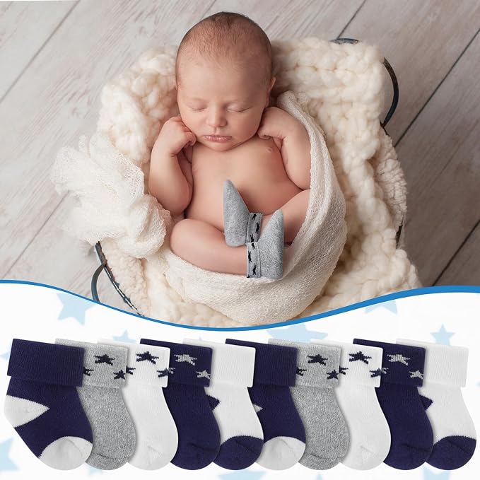 Twistover 10 Pairs Preemie Cotton Turn Cuff Socks - Image 2