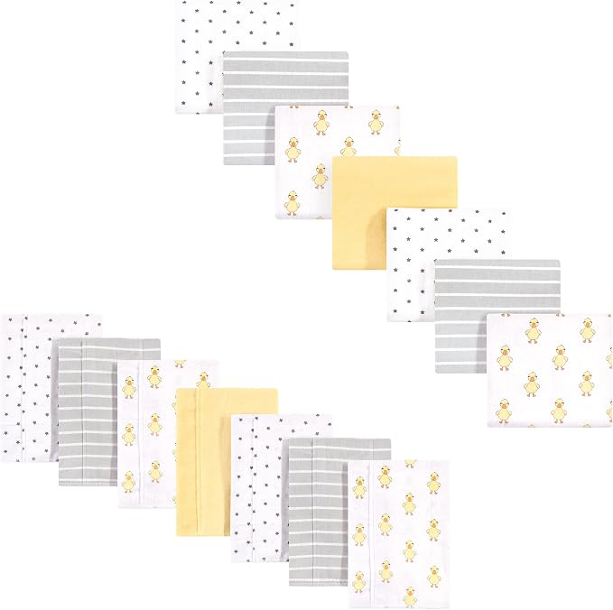 Hudson Baby Unisex Baby Cotton Flannel Burp Cloths and Receiving Blankets by HudsonBaby