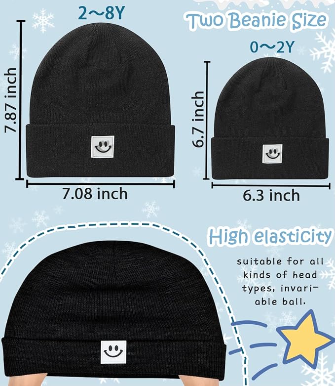 Toddler Baby Beanie Hat 6 Packs, Double Layer Knit Infant Winter Hat Warm - Image 5