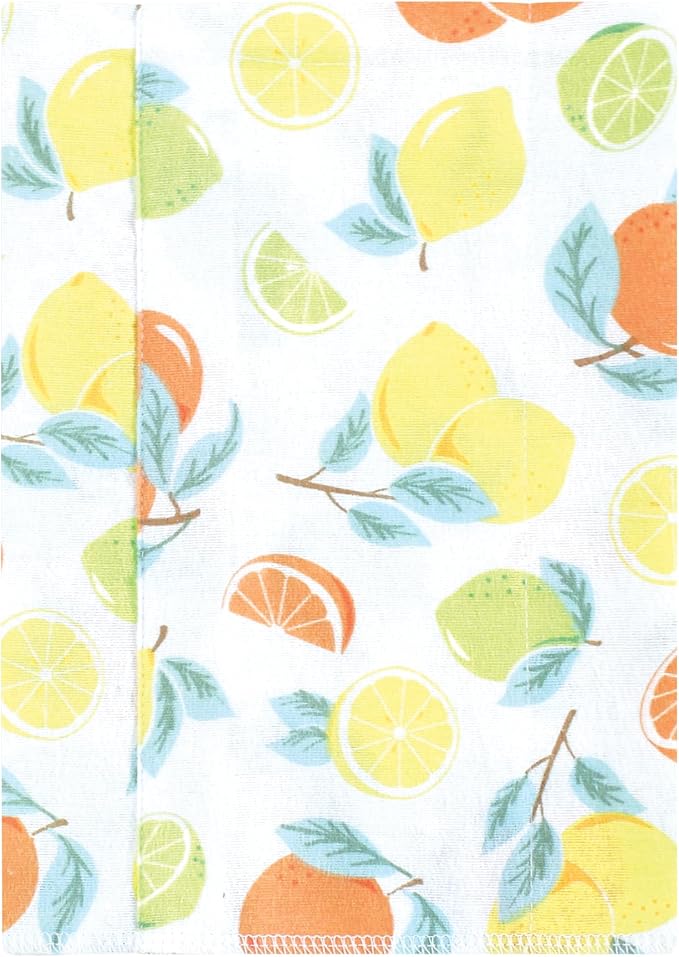 Luvable Friends Hudson Baby Flannel Burp Cloths 7pk, Pastel Citrus - Image 2