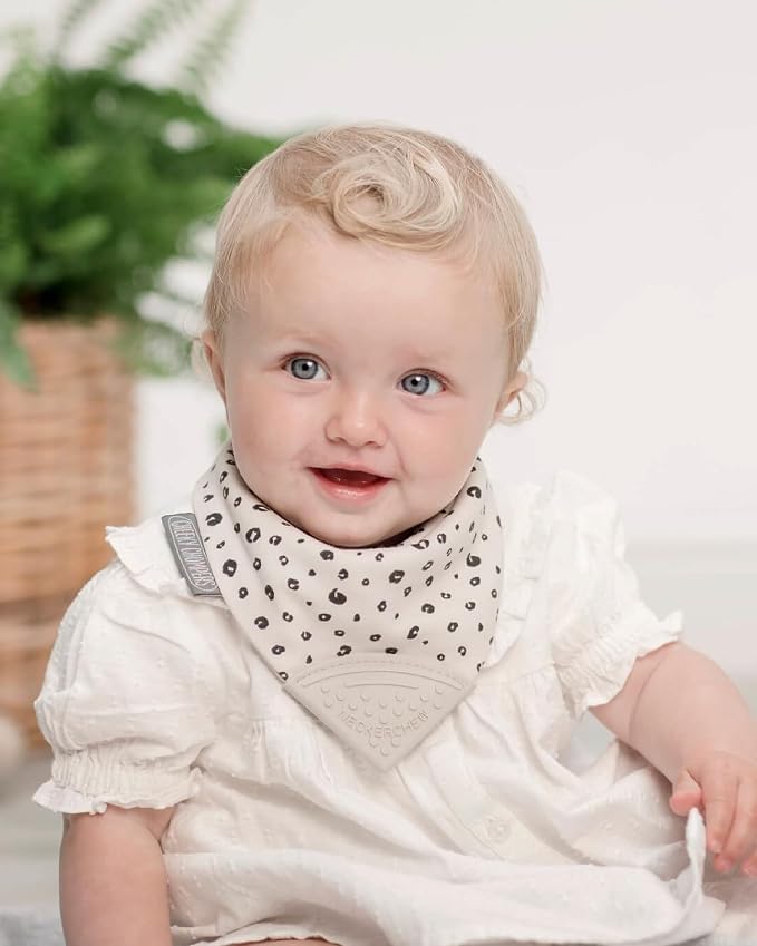 Cheeky Chompers Neckerchew Teething Bib, 2-in-1 Bandana Style Bib w/Food Grade - Image 8