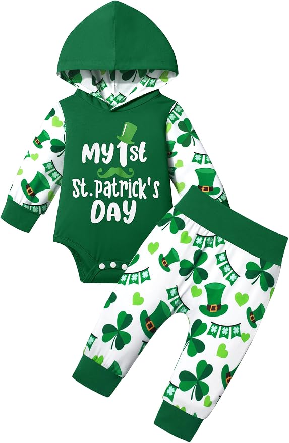 Fommy Newborn Baby Boy Clothes Plaid Letter Print Long Sleeve Hoodies + Long by Fommy