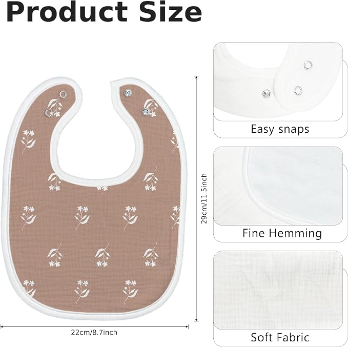 Baby Bibs for Baby Boys Girls 6-Pack - Image 2