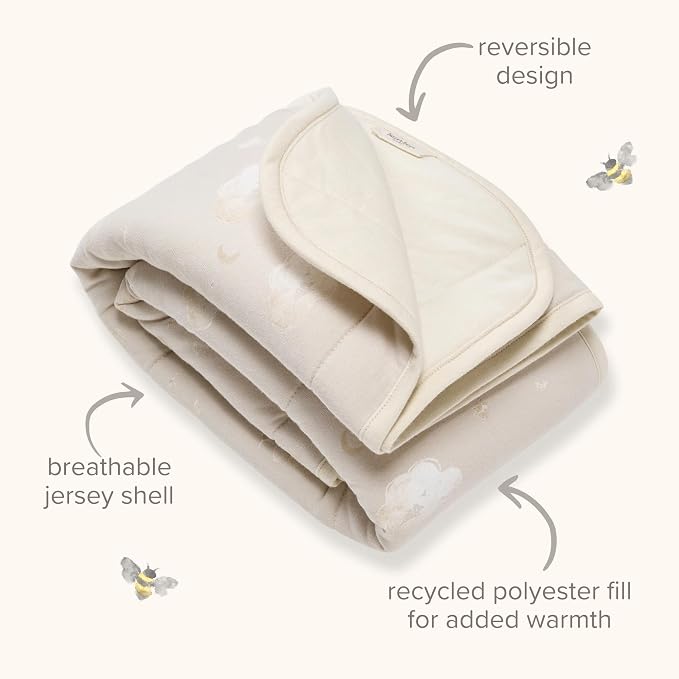 Burt's Bees Baby Organic Cotton Infant Reversible Blanket, Nursery Bedding | - Image 6