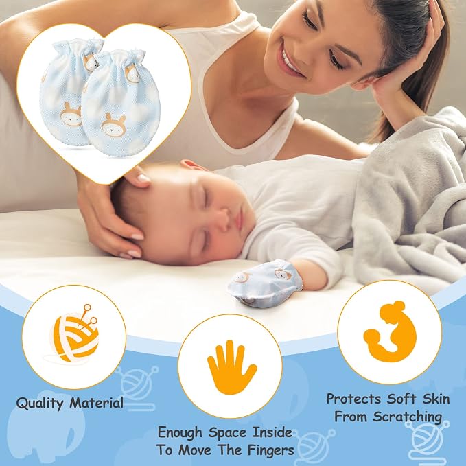 Geyoga 40 Pairs Baby Mittens Newborn Baby Gloves 0-6 Months No Scratch | Baby - Image 5
