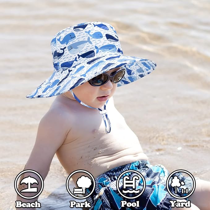 Sarfel Baby Sun Hat Summer Baby Boy Hats UPF 50+ Sun Protection Toddler Hat - Image 3