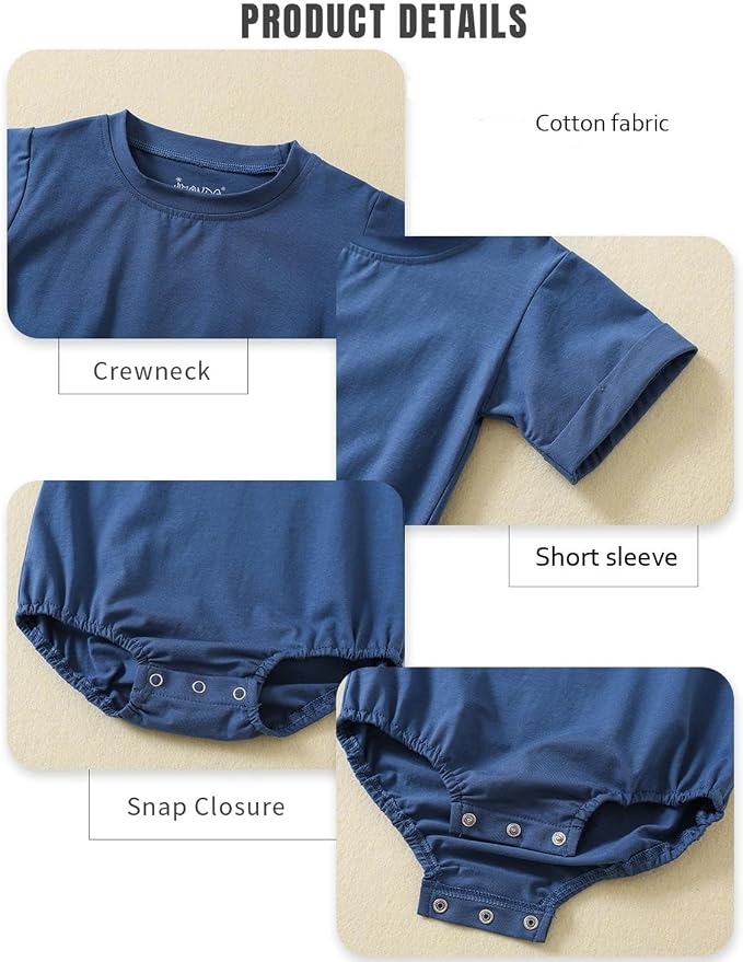Jimonda Baby Bubble Romper Short Sleeve Bodysuit T-Shirt | 100% Cotton - Image 3