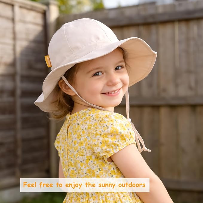 Baby Girl Sun Hat with UPF 50+ Outdoor Adjustable Toddler Beach Hat with Wide - Image 2