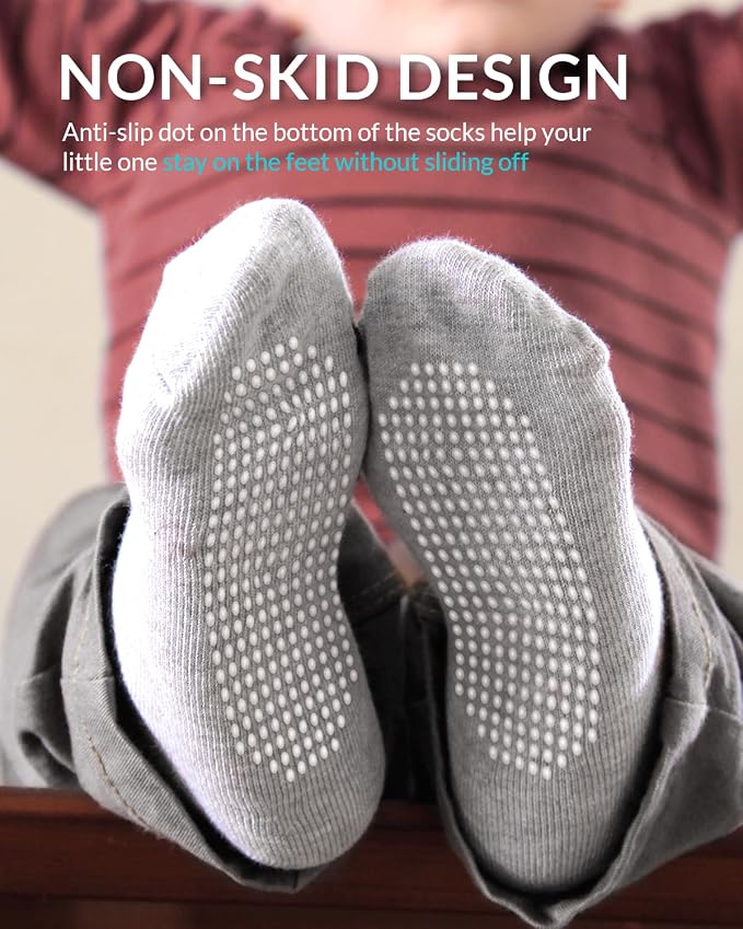 Infinno Baby Non Slip Ankle Socks 9 Pairs - Image 2