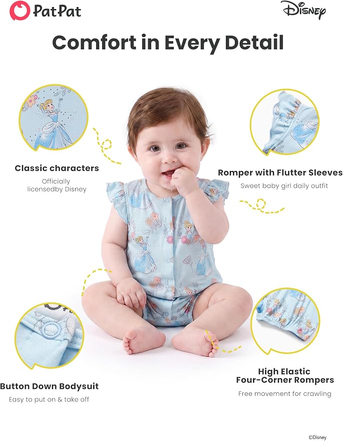 Disney Baby Girls Viscose Made from Bamboo 2 Packs Breathable Bodysuit - Image 5