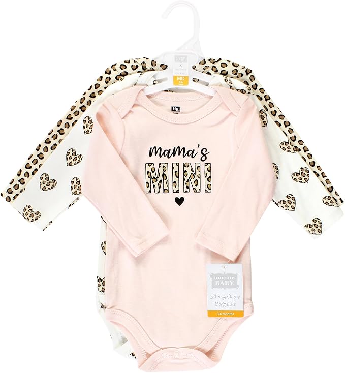 Hudson Baby Baby Girls' Cotton Long-sleeve Bodysuits 3-pack - Image 2