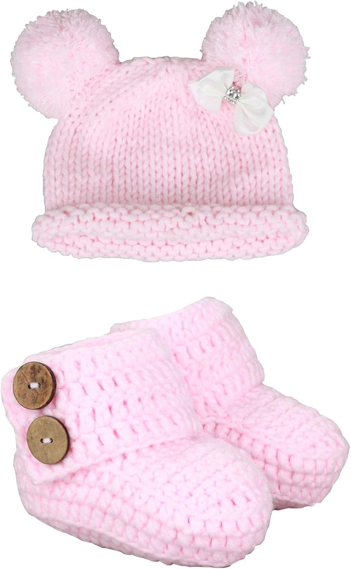 Knit Crochet Baby Booties Newborn Socks Handmade Shoes Deep by zefen