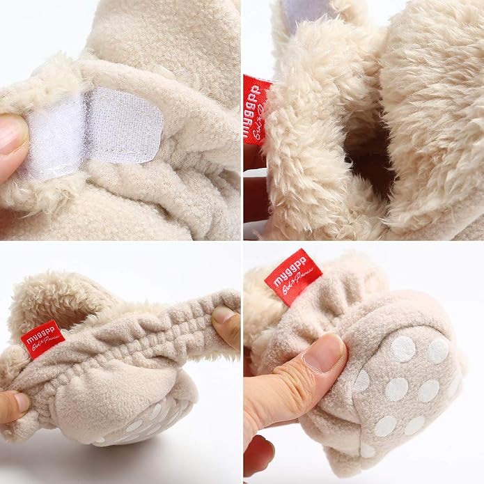 Ohwawadi Infant Baby Boys Girls Slippers Cozy Fleece Booties Soft Bottom Warm - Image 2