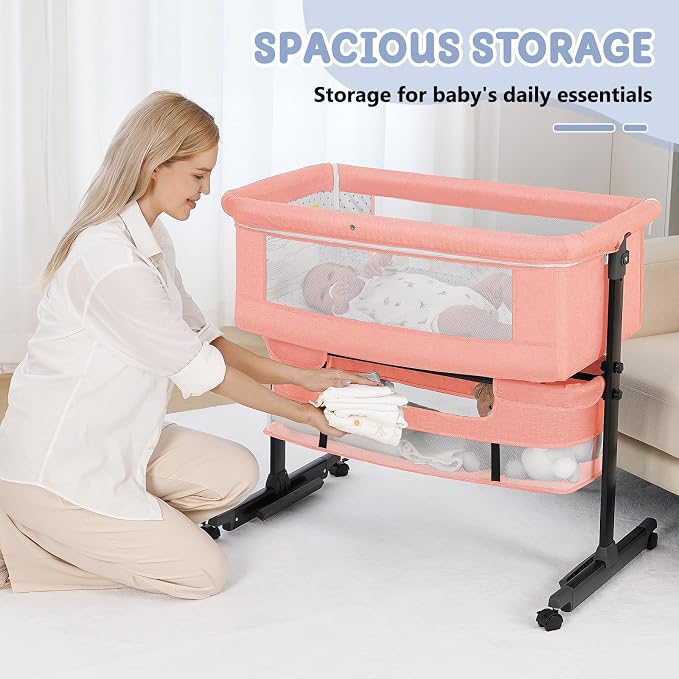 Semphis 3 in 1 Bassinet Bedside Sleeper, Baby Bassinets Bedside Sleeper - Image 4