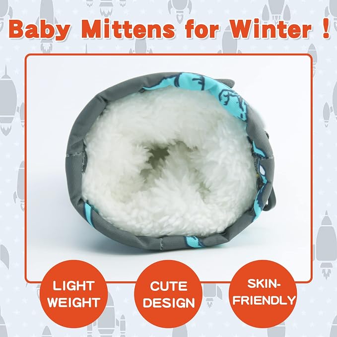 BAVST Toddler Waterproof Mittens Fleece Lined Baby Boys Girls Winter Warm Glove - Image 2