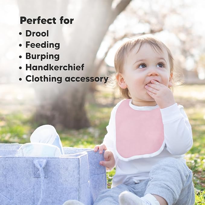 8-Pack Organic Baby Bibs for Boys, Girls - Soft Cotton Drooling and Teething Bibs for Baby Girl & Boy, Extra Absorbent, Easy To Clean & Put On for Toddler, Newborn, Infant 0-24 Months (Muted Pastel)