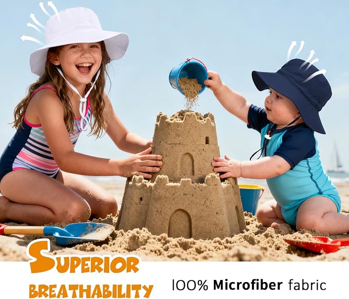 Baby Toddler Sun Hat, Boys Girls Adjustable Bucket Hat - Image 6