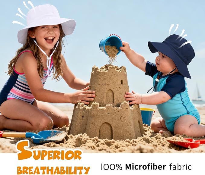 Baby Toddler Sun Hat, Boys Girls Adjustable Bucket Hat - Image 6