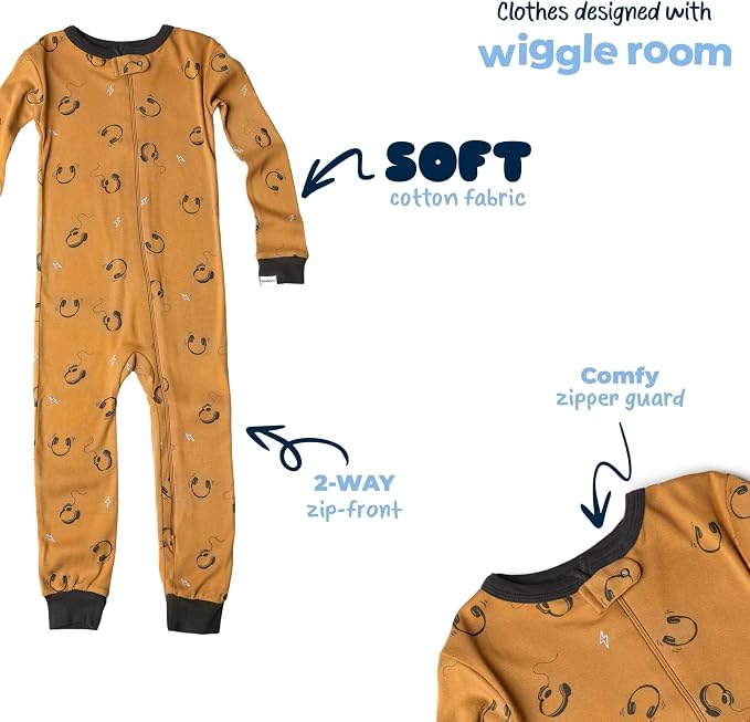 Gerber Baby Boys 3-Pack Snug Fit Footless One Piece Cotton Pajamas - Image 5