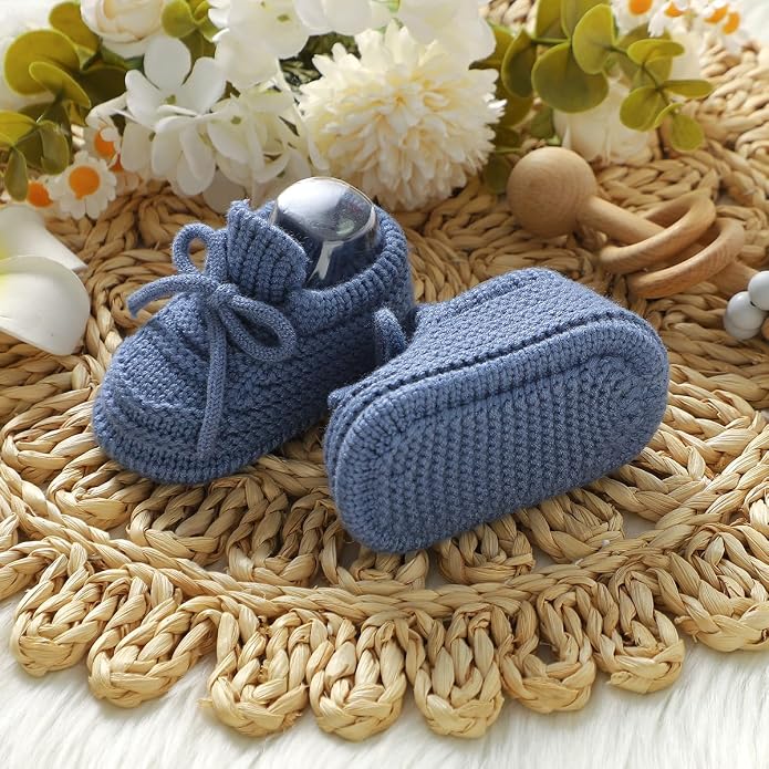 Neiwech Baby Booties Newborn Cozy Soft Warm Knitted Crib Shoes - Image 4