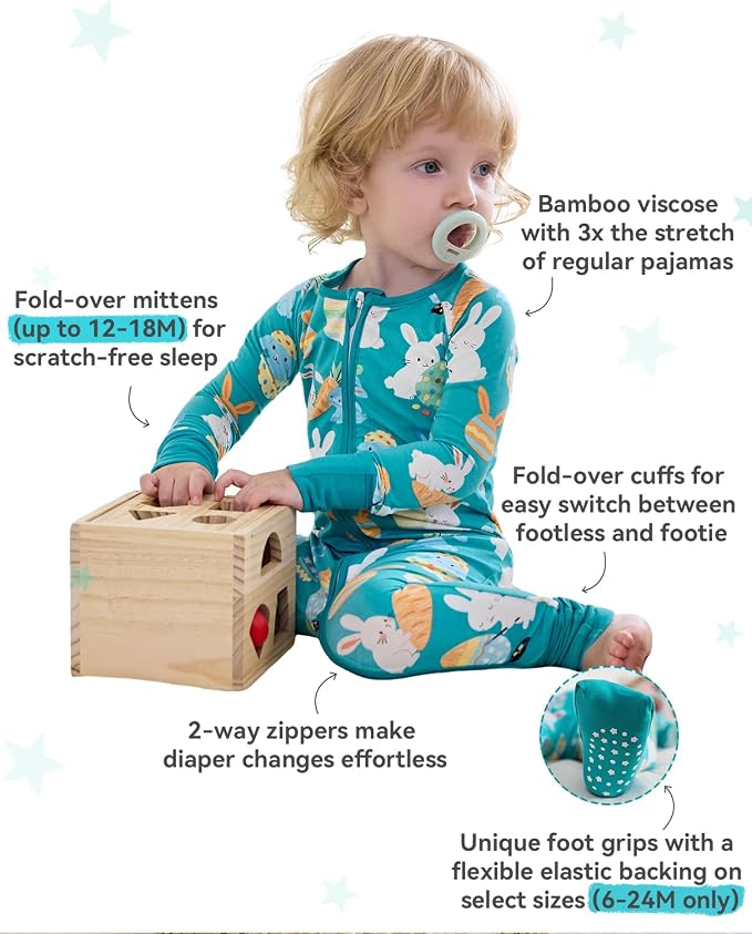 babee Reshinee Bamboo Viscose Baby Footie Pajama, Zipper Sleeper Boys Girls | - Image 3