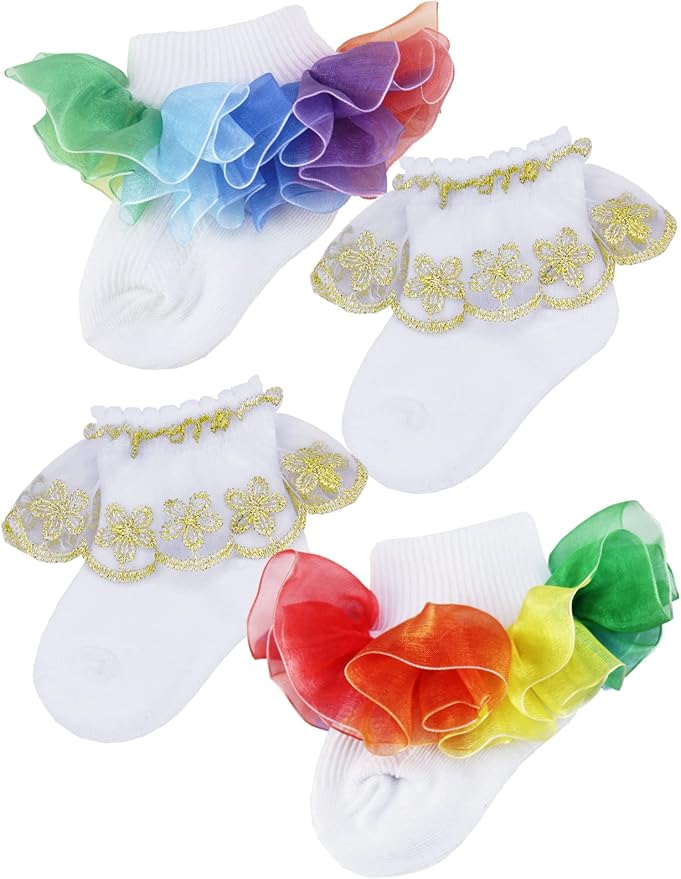 PrinceSasa Little Baby Girl Princess Lace Ruffles Socks Set - Image 2