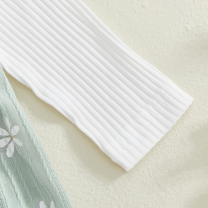 Newborn Baby Girl Clothes Ruffle Sleeve Jumpsuit Corduroy Floral - Image 4