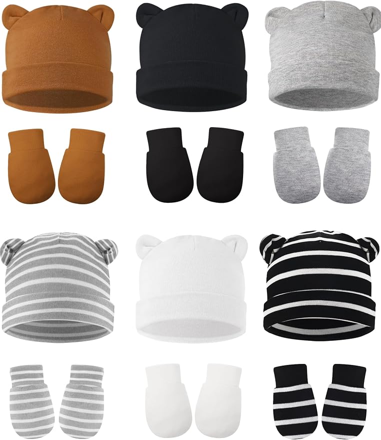 Geyoga 12 Pcs Baby Hat | Newborn Hats Mittens by Frienda